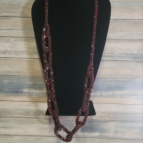 CHICO'S LONG RED LUMI SIBGLE STRAND NECKLACE - Picture 4 of 5